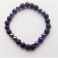 Lava Armbånd med sodalit perler til mænd 8 mm