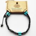 Hæmatit Shamballa armbånd med turkis
