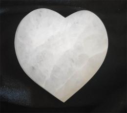 Selenit hjerte, hvid 8x8x1 cm - 120-130g