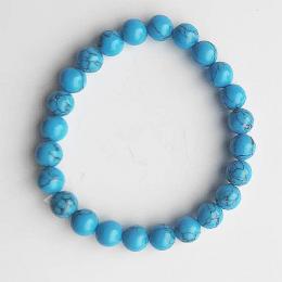 Turquenite armbånd 8 mm (farvet hovlit)