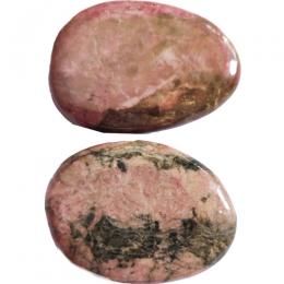 Flad sten Rhodonit Brasilien ca.3.5 x 6 cm - 30-55 g