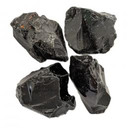 Obsidian sort rå sten fra Mexico